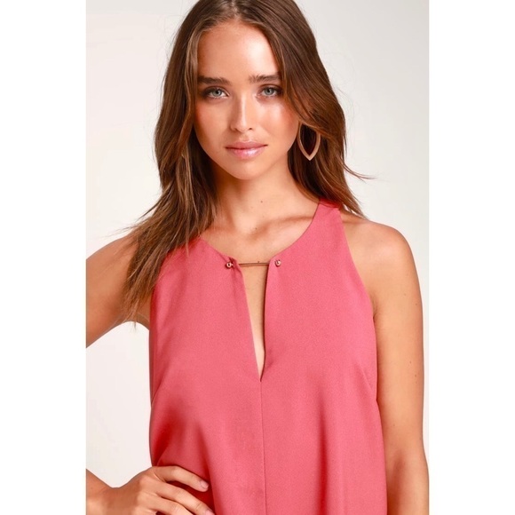 Lulus Cheyanne Coral Cute Casual Flowy Shift Dress - Picture 5 of 9